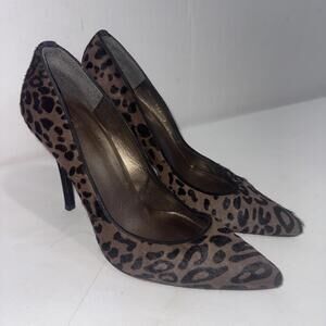 Stuart Weitzman Animal Print Calf Hair Y2K Equestrian Designer Pumps Heels 9M‎